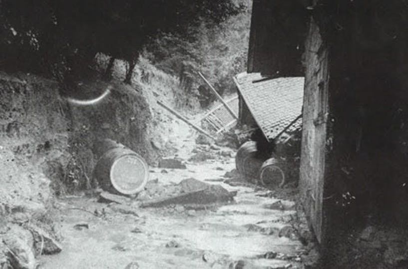 barrels outside warehouse